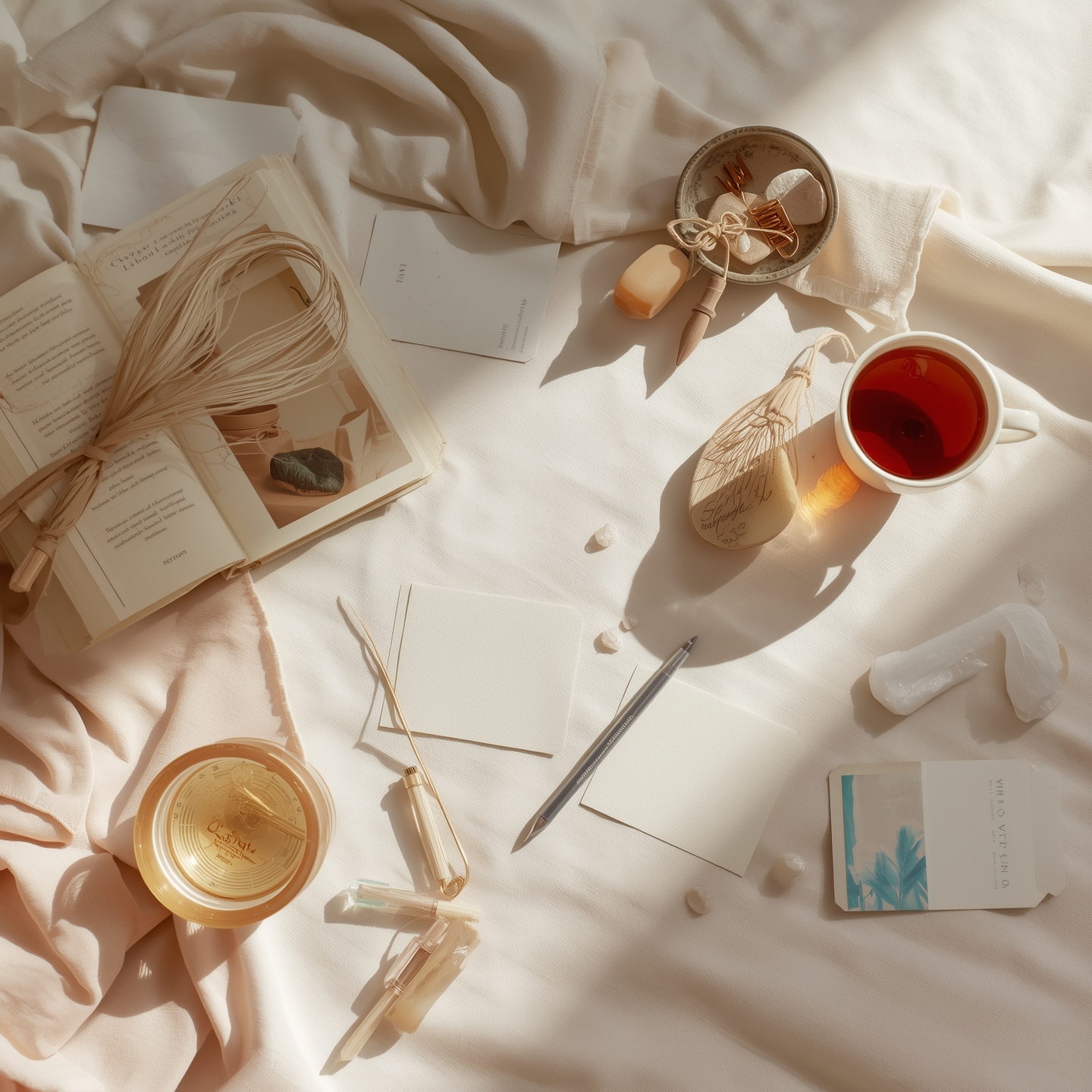 Ursus Libris – Lucid Origin Minimalist flatlay or lifestyle scene in warm neu 1